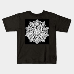 another black and white mandala Kids T-Shirt